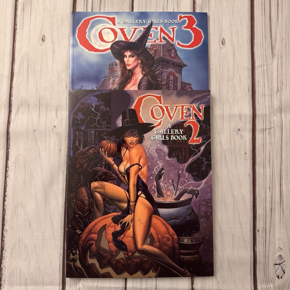 Coven Vol 2 & 3 Gallery Girls Art Book Lot SQP Inc Fantasy Witch Illustration